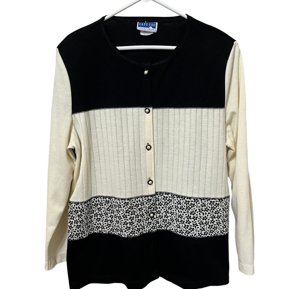 Cape Cod Sportswear Vintage Women’s Sweater Sz 18W‎ Pearl Like Buttons Made USA